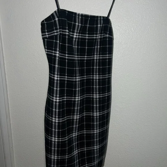 black plaid bodycon dress Play On Sleeveless Plaid Mini Dress